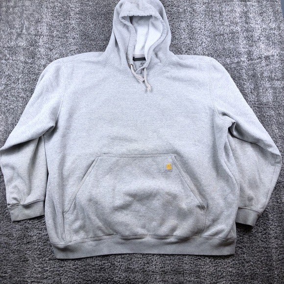 Carhartt Hoodie Mens 3XL Gray Graphic Fleece Pullover Loose Fit Sleeve Logo - Picture 2 of 9